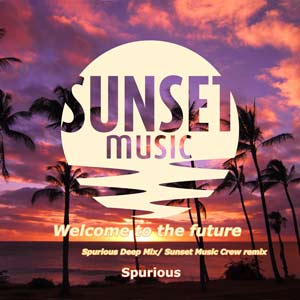 The cover of the chill out song Welcome to the future by Spurious on Sunset Music